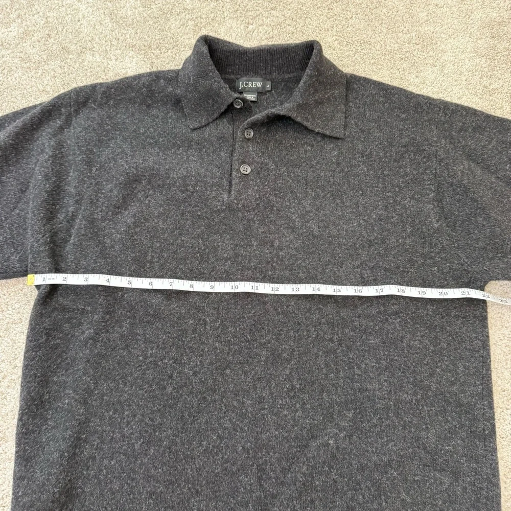 J.Crew Lambswool Henley Sweater Men's Large Gray Heather Classic Preppy Academia